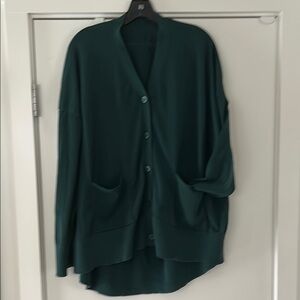 COS Oversized Cotton Cardigan Green Women's Sweater